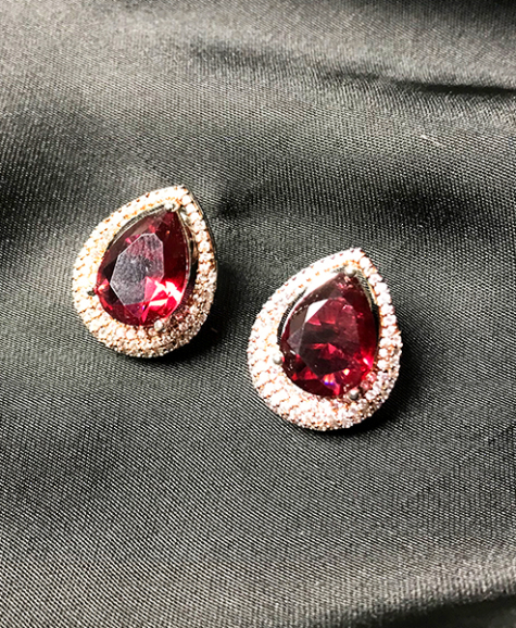 Cabochon turquoise stone, teardrop studs dujour stores