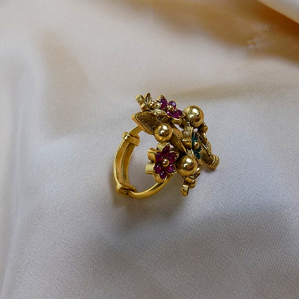 Mystical ring with floral bliss dujourstores