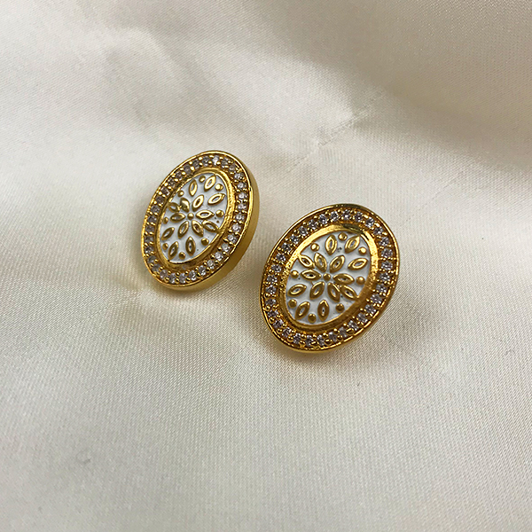 Engraved meena-kari studs dujour stores