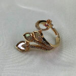 Gold Honey Floral Fern Ring dujourstores