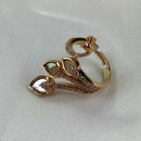 Gold Honey Floral Fern Ring dujourstores