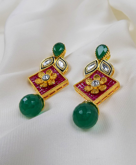 Gold-plated majestic earrings dujour stores