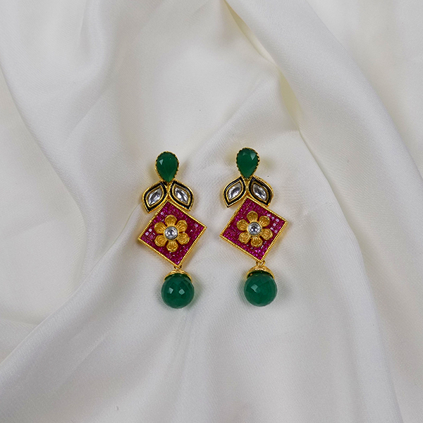 Gold-plated majestic earrings dujourstores