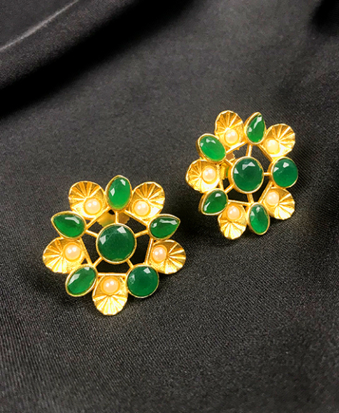 Green-Dream gold plated earrings dujourstores