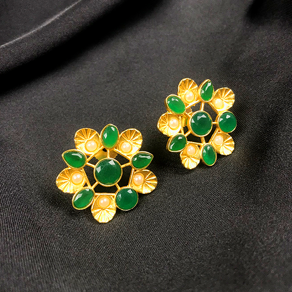 Green-Dream gold plated earrings dujourstores