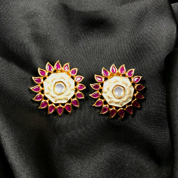 Mandala-flower stud earrings dujourstores