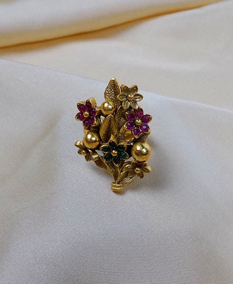 Mystical ring with floral bliss dujourstores