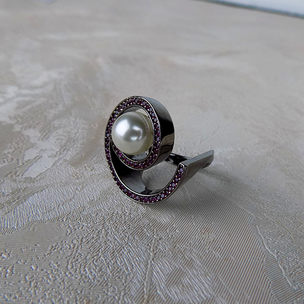 Pearled-Glory statement ring dujourstores