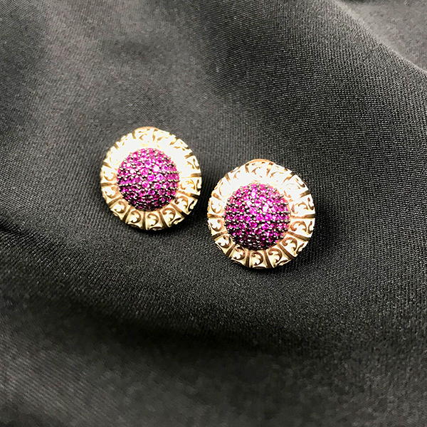 Purple blush zirconia studs dujour stores