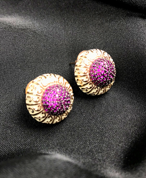 Purple blush zirconia studs dujourstores