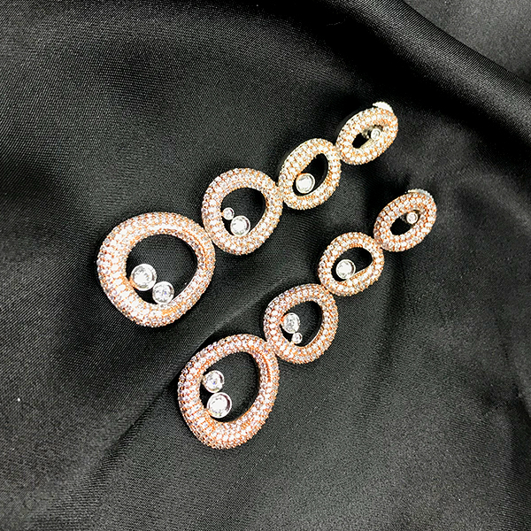 Rose-gold dainty diamonds earrings dujourstores