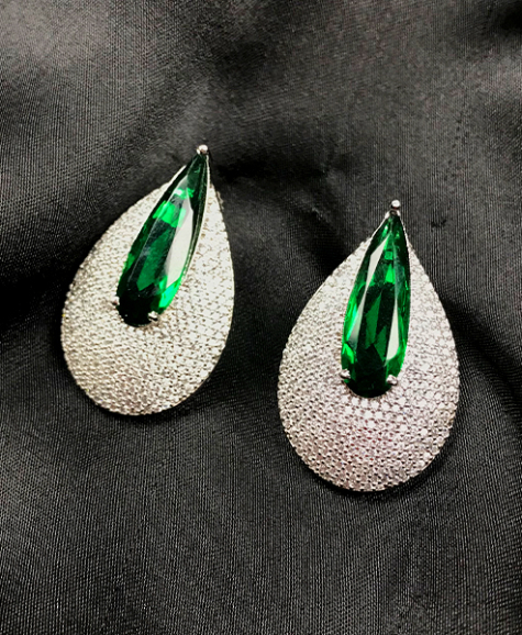 Victorian-inspired Emerald studs dujourstores