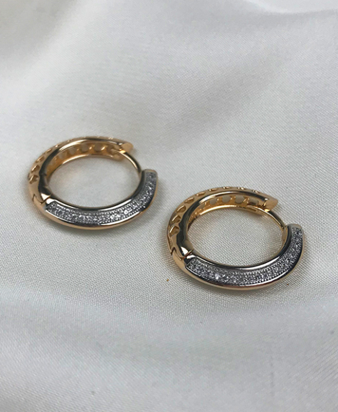 Zirconia studded hoop earrings dujour stores