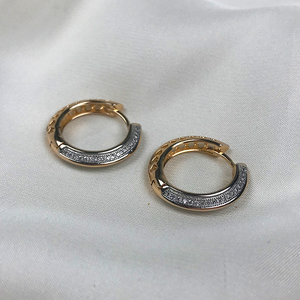 Zirconia studded hoop earrings dujour stores