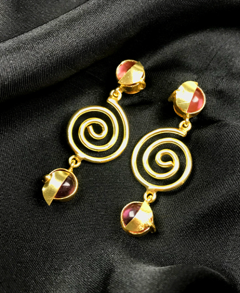 gemmed spiral earrings dujourstores