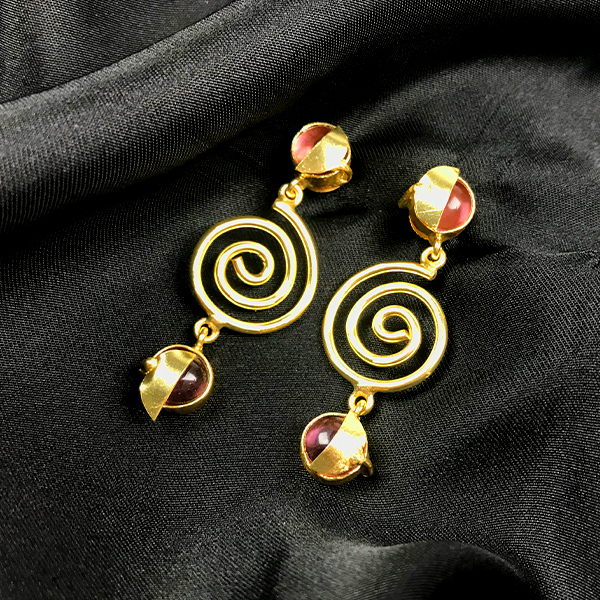 gemmed spiral earrings dujourstores